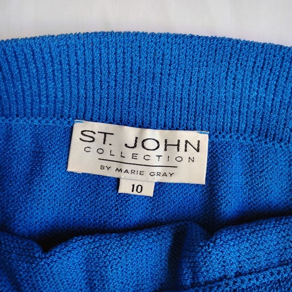 St John Suit 10 Skirt Sweater Set Santana Knit Nautical Vintage Old Money - Picture 4 of 16